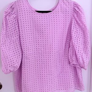 a new day Lavender Eyelet Blouse
